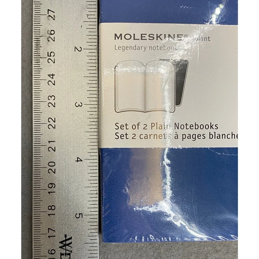 Moleskine Volant Set of 2 Plain Notebooks Blue Soft Cover 3.5x5.5 Pocket Size